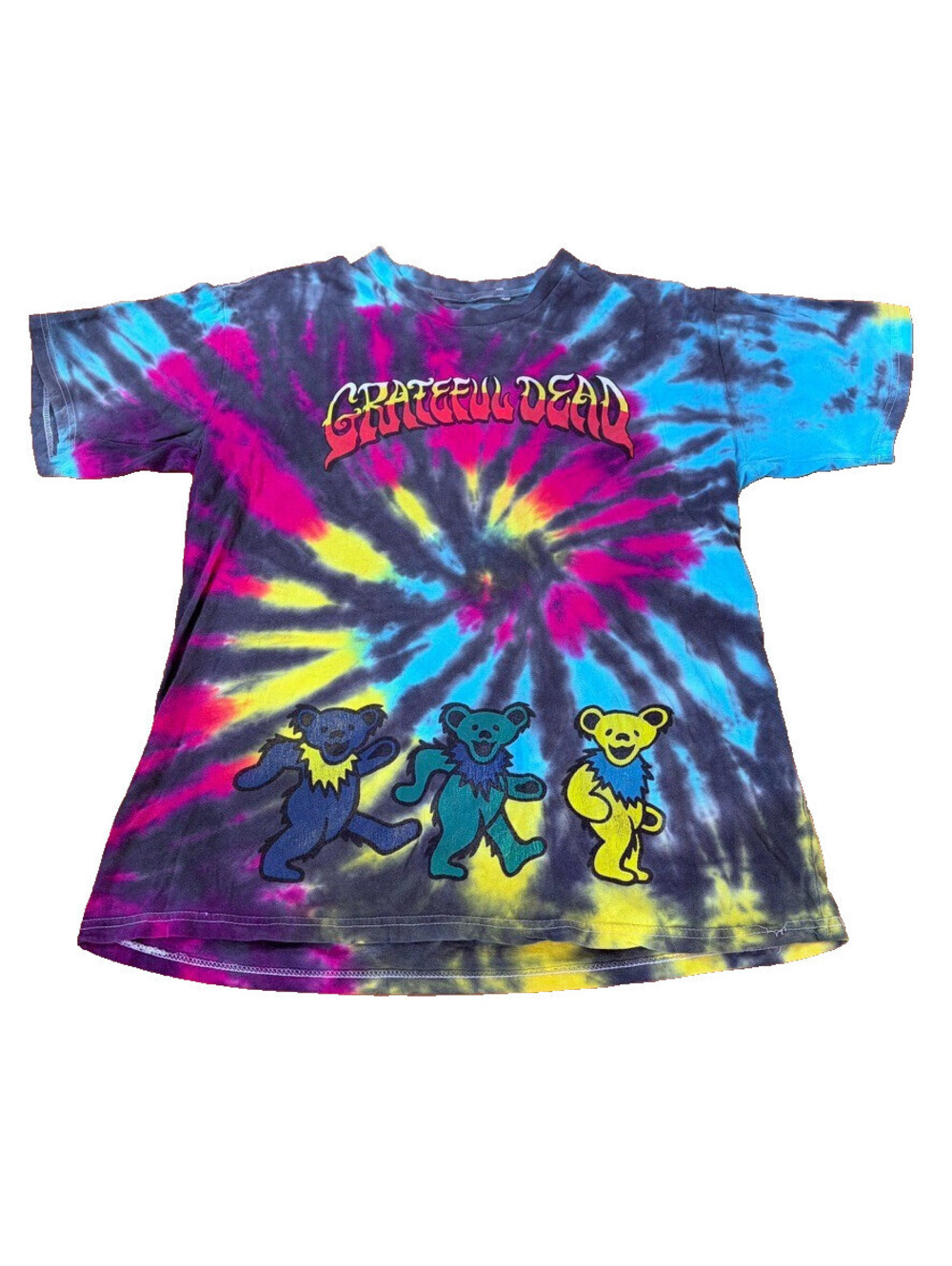 Grateful Dead Dancing Bears Tie Dye T Shirt Mens L Band Tee